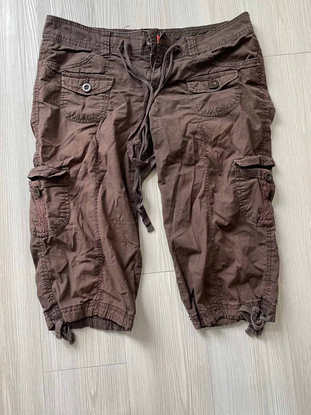 Women’s Arizona Chocolate Brown Cargo Capri’s Casual Utility Style